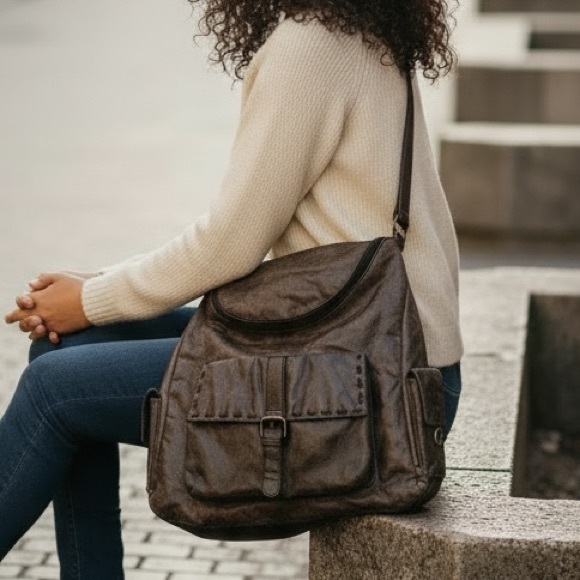 Sondra Robert Squared Vintage Faux Leather Black Rare Shoulder Bag Purse EUC - Picture 3 of 16